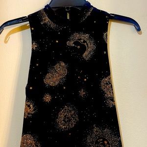 Zodiac Sign Dress with Gold Detailing
